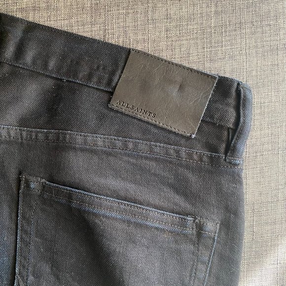 All Saints cigarette jeans size 32x32 dark denim black wash - Picture 5 of 7
